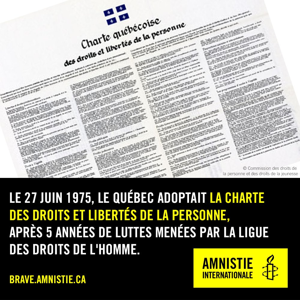 Charte des droits et libertés de la personne